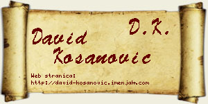David Kosanović vizit kartica